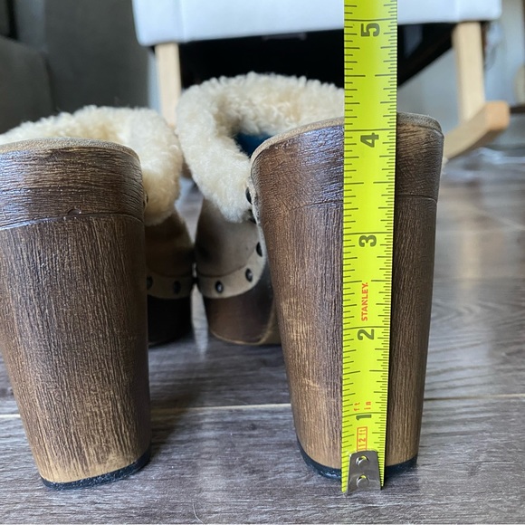 Via Spiga leather and suede heeled clogs with stud and fur details size 7 - Picture 12 of 12